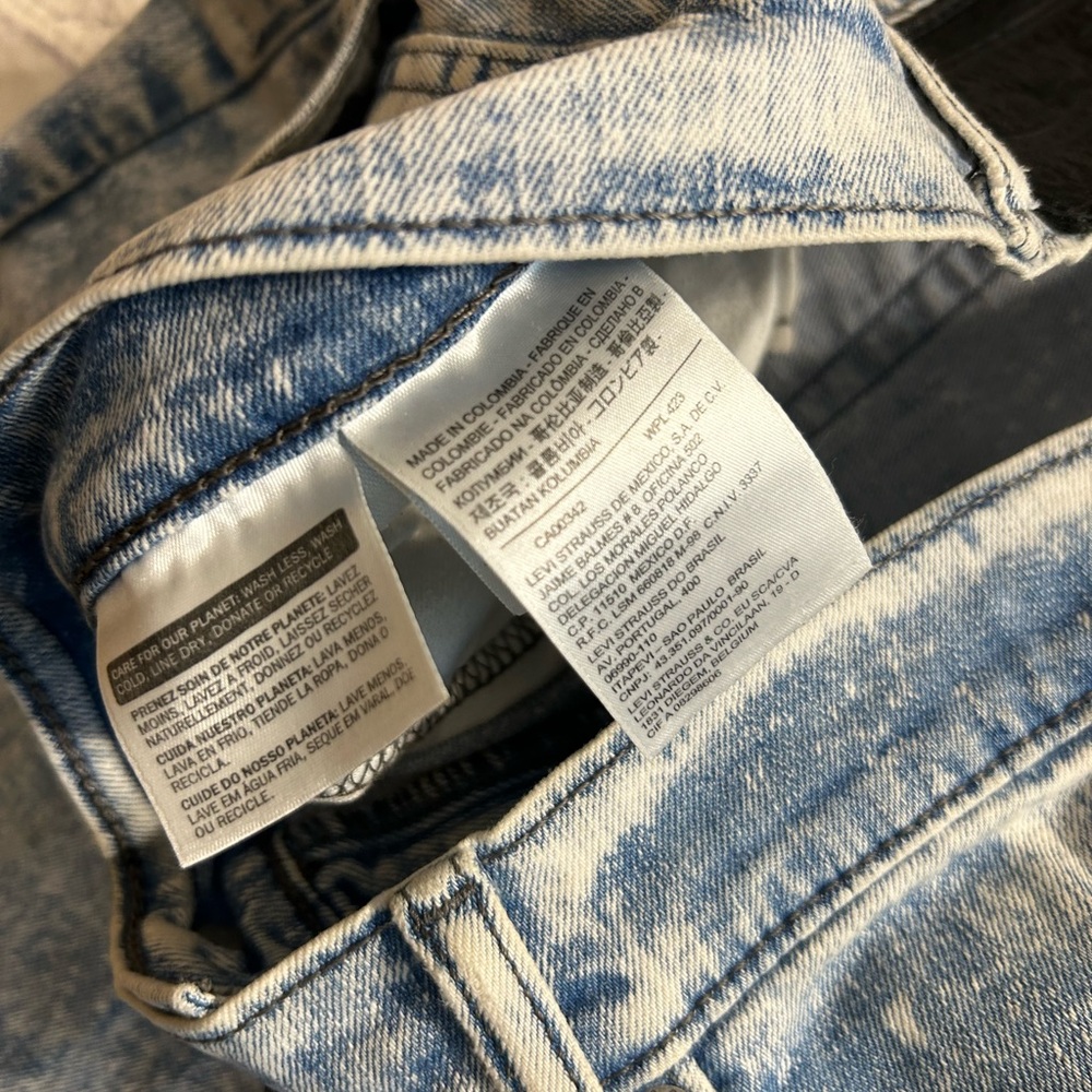 LEVI STRAUSS VTG ACID WASH WITH BLACK PATCH LABEL MENS SIZE W36x34 COTTON BLEND - Picture 6 of 8